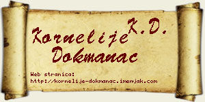 Kornelije Dokmanac vizit kartica